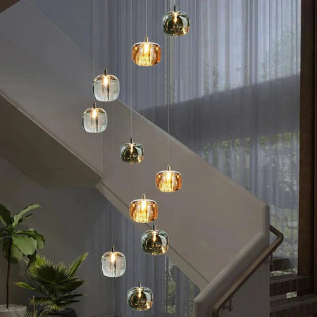 Luminaire IL472839 : Lustre Sur Mesure en Cristal et Acier Inoxydable pour une Ambiance Élégante et Moderne-ILLUMEEN.COM