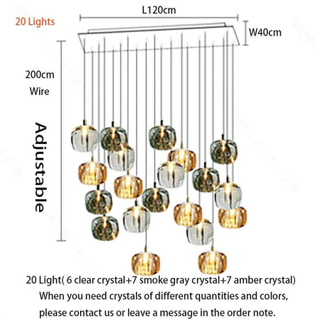 Luminaire IL472839 : Lustre Sur Mesure en Cristal et Acier Inoxydable pour une Ambiance Élégante et Moderne-ILLUMEEN.COM