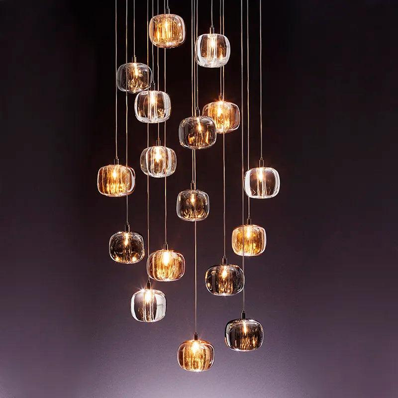 Luminaire IL472839 : Lustre Sur Mesure en Cristal et Acier Inoxydable pour une Ambiance Élégante et Moderne-ILLUMEEN.COM