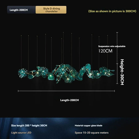 Luminaire IL482931 : Lustre en Verre Vert et Cuivre Poli-ILLUMEEN.COM