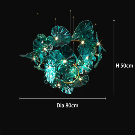 Luminaire IL482931 : Lustre en Verre Vert et Cuivre Poli-ILLUMEEN.COM