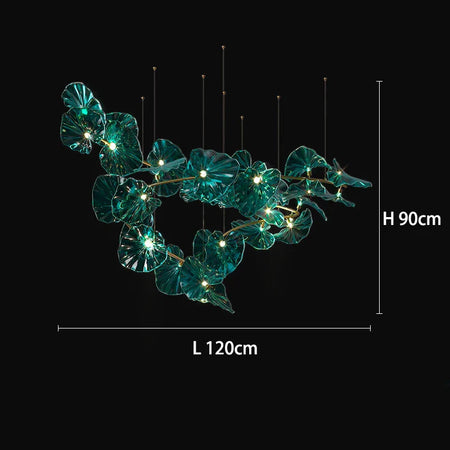 Luminaire IL482931 : Lustre en Verre Vert et Cuivre Poli-ILLUMEEN.COM