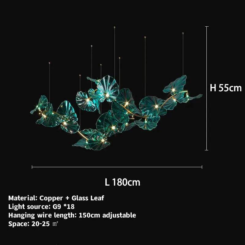 Luminaire IL482931 : Lustre en Verre Vert et Cuivre Poli-ILLUMEEN.COM