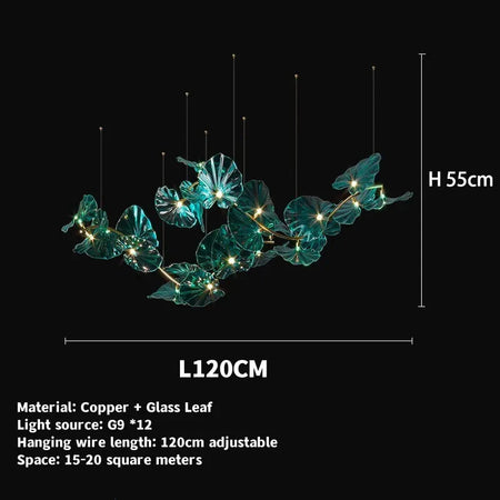 Luminaire IL482931 : Lustre en Verre Vert et Cuivre Poli-ILLUMEEN.COM