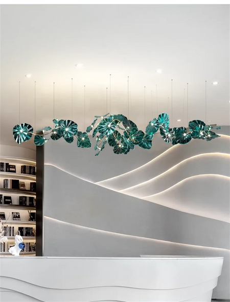 Luminaire IL482931 : Lustre en Verre Vert et Cuivre Poli-ILLUMEEN.COM