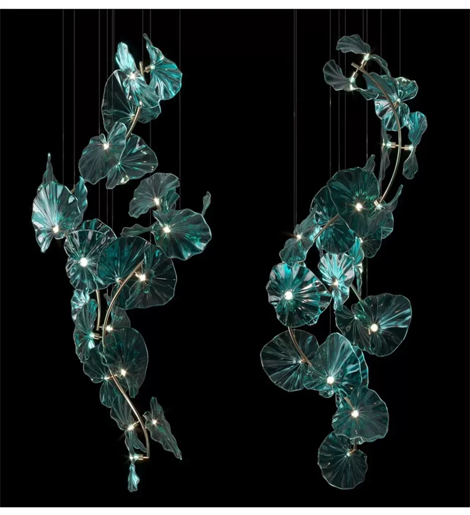 Luminaire IL482931 : Lustre en Verre Vert et Cuivre Poli-ILLUMEEN.COM