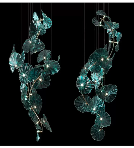 Luminaire IL482931 : Lustre en Verre Vert et Cuivre Poli-ILLUMEEN.COM