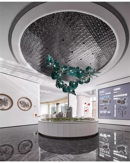 Luminaire IL482931 : Lustre en Verre Vert et Cuivre Poli-ILLUMEEN.COM