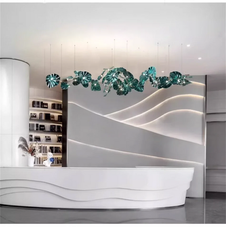 Luminaire IL482931 : Lustre en Verre Vert et Cuivre Poli-ILLUMEEN.COM