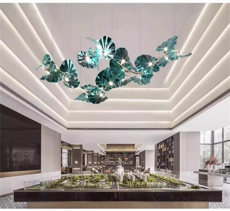 Luminaire IL482931 : Lustre en Verre Vert et Cuivre Poli-ILLUMEEN.COM