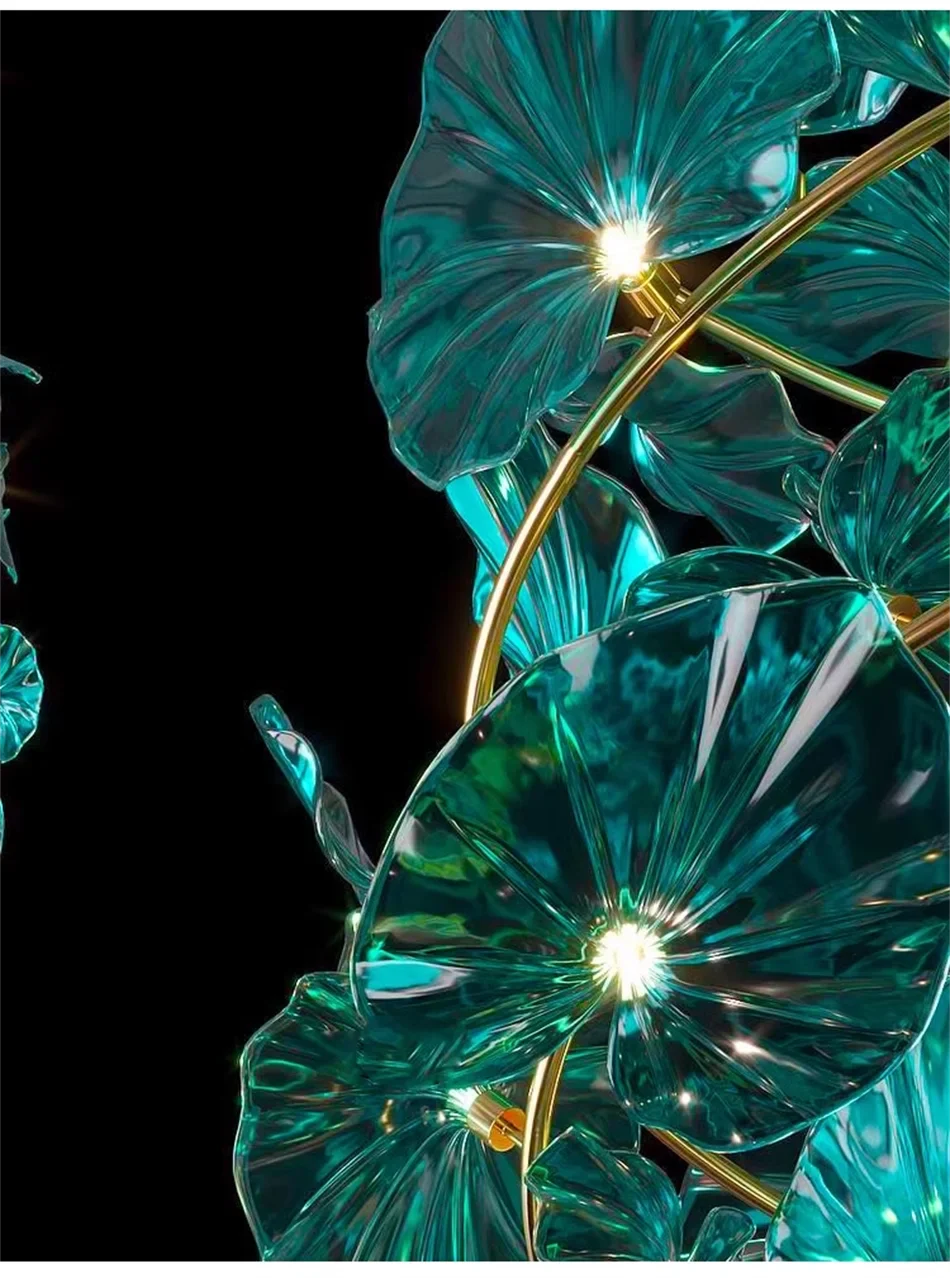 Luminaire IL482931 : Lustre en Verre Vert et Cuivre Poli-ILLUMEEN.COM