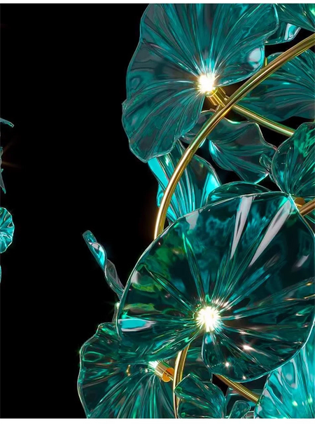 Luminaire IL482931 : Lustre en Verre Vert et Cuivre Poli-ILLUMEEN.COM