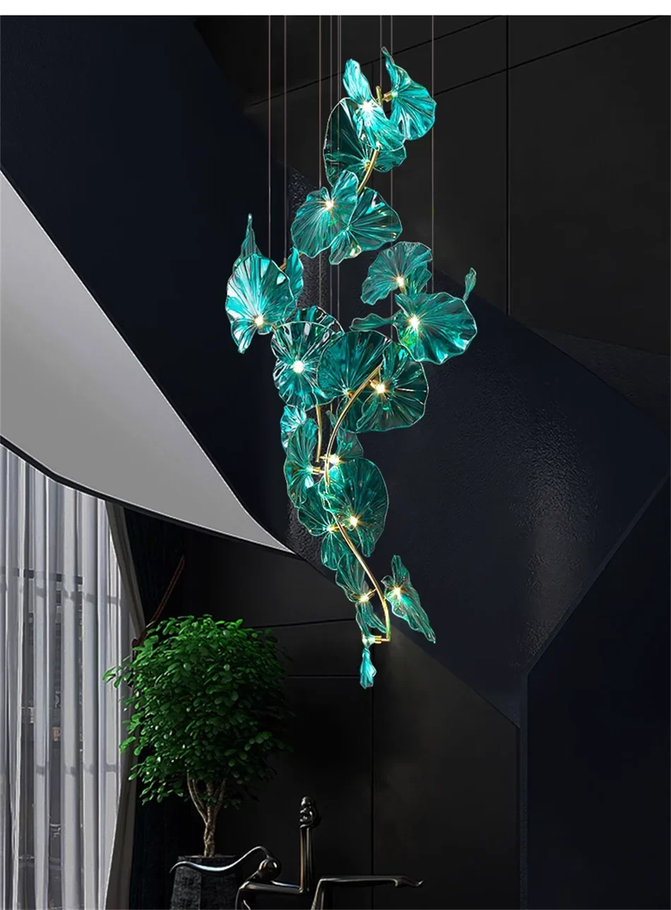 Luminaire IL482931 : Lustre en Verre Vert et Cuivre Poli-ILLUMEEN.COM