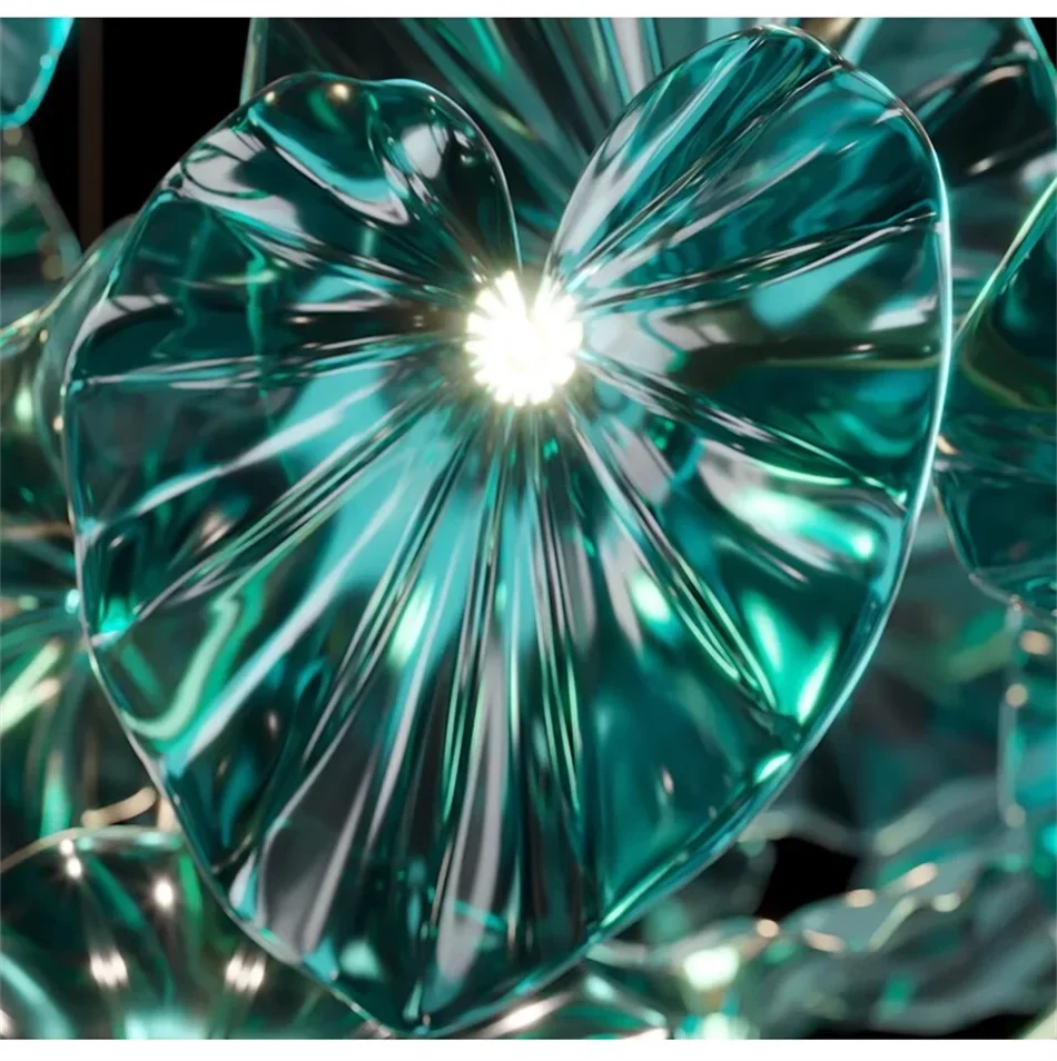 Luminaire IL482931 : Lustre en Verre Vert et Cuivre Poli-ILLUMEEN.COM
