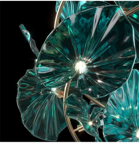 Luminaire IL482931 : Lustre en Verre Vert et Cuivre Poli-ILLUMEEN.COM