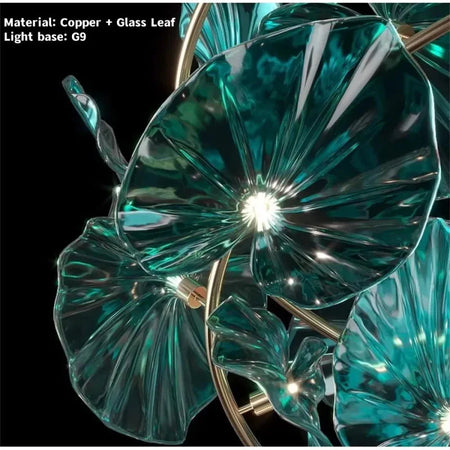 Luminaire IL482931 : Lustre en Verre Vert et Cuivre Poli-ILLUMEEN.COM