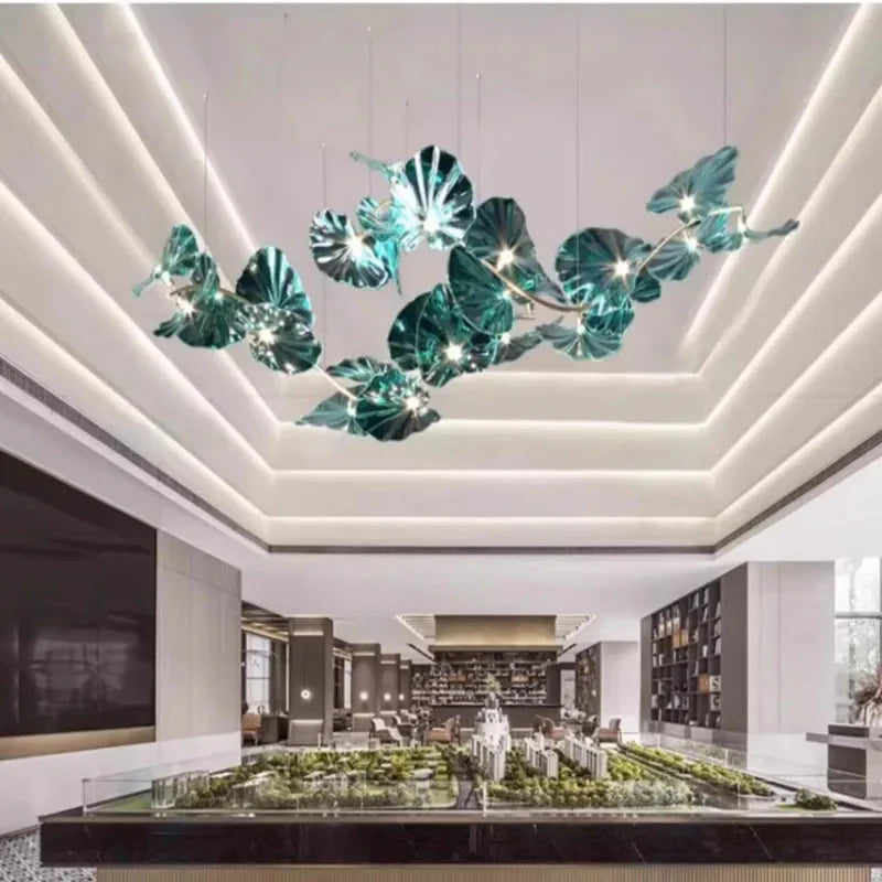 Luminaire IL482931 : Lustre en Verre Vert et Cuivre Poli-ILLUMEEN.COM