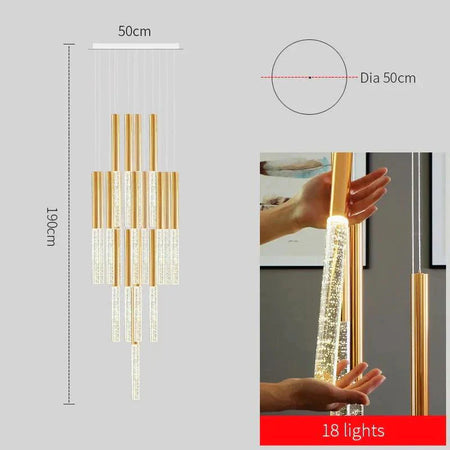 Luminaire IL582347 - Cascade Élégante en Aluminium et Verre-ILLUMEEN.COM