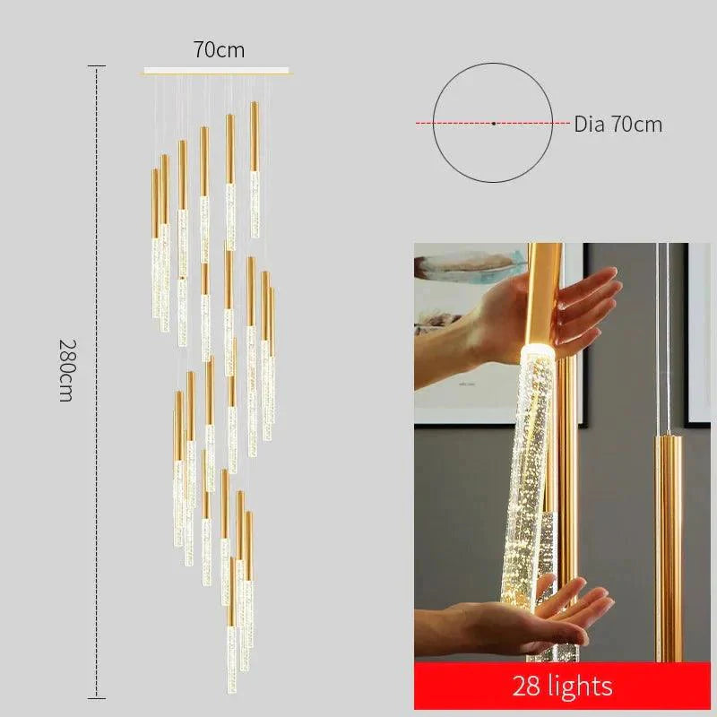 Luminaire IL582347 - Cascade Élégante en Aluminium et Verre-ILLUMEEN.COM