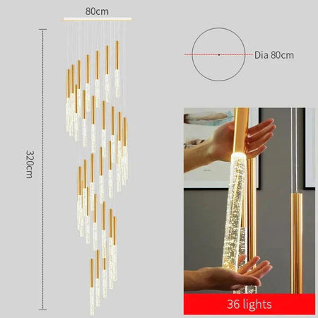 Luminaire IL582347 - Cascade Élégante en Aluminium et Verre-ILLUMEEN.COM