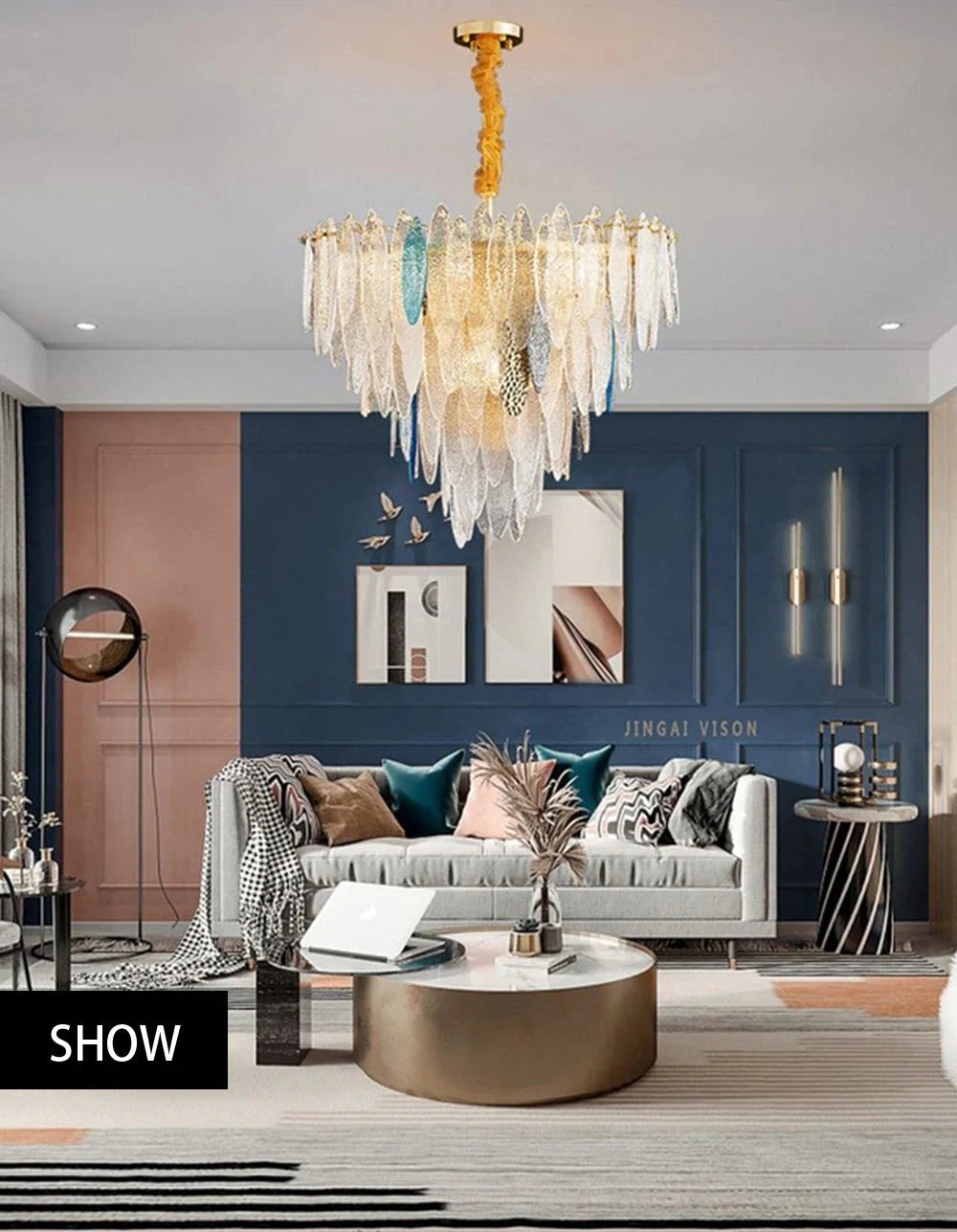 Luminaire IL582734 – Élégance Contemporaine Au Verre Ondulé-ILLUMEEN.COM