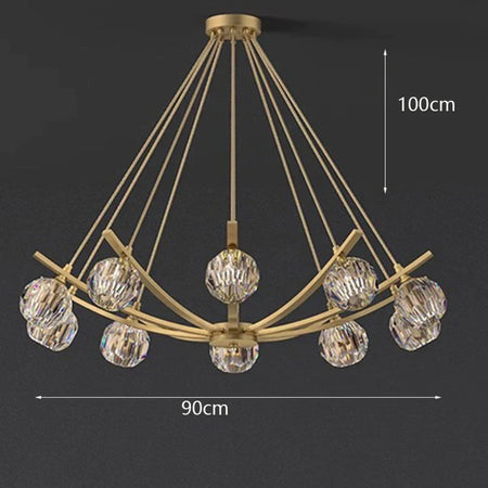 Luminaire Précieux en Métal Doré avec Globes Élégants IL592738-ILLUMEEN.COM