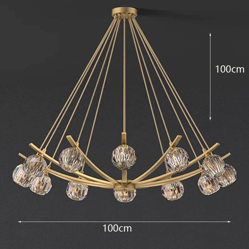Luminaire Précieux en Métal Doré avec Globes Élégants IL592738-ILLUMEEN.COM