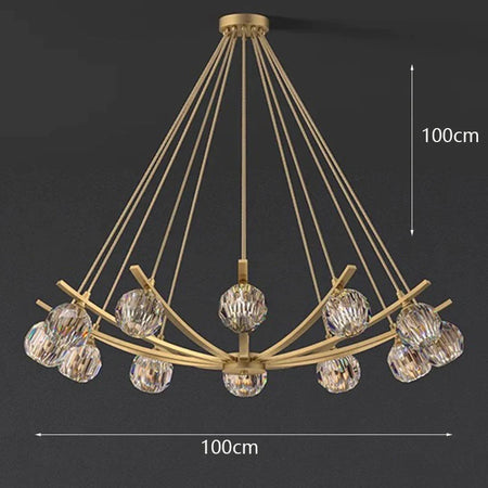Luminaire Précieux en Métal Doré avec Globes Élégants IL592738-ILLUMEEN.COM
