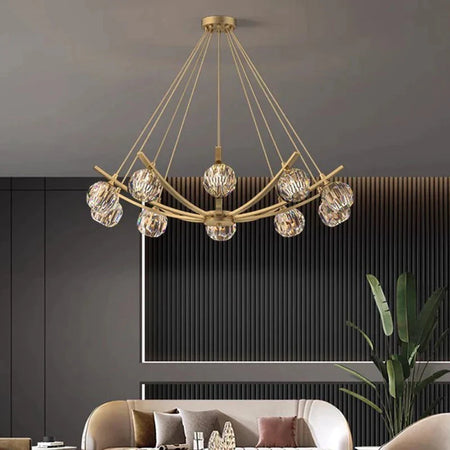 Luminaire Précieux en Métal Doré avec Globes Élégants IL592738-ILLUMEEN.COM