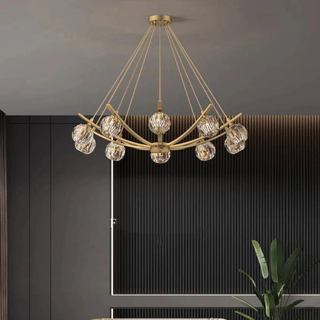 Luminaire Précieux en Métal Doré avec Globes Élégants IL592738-ILLUMEEN.COM