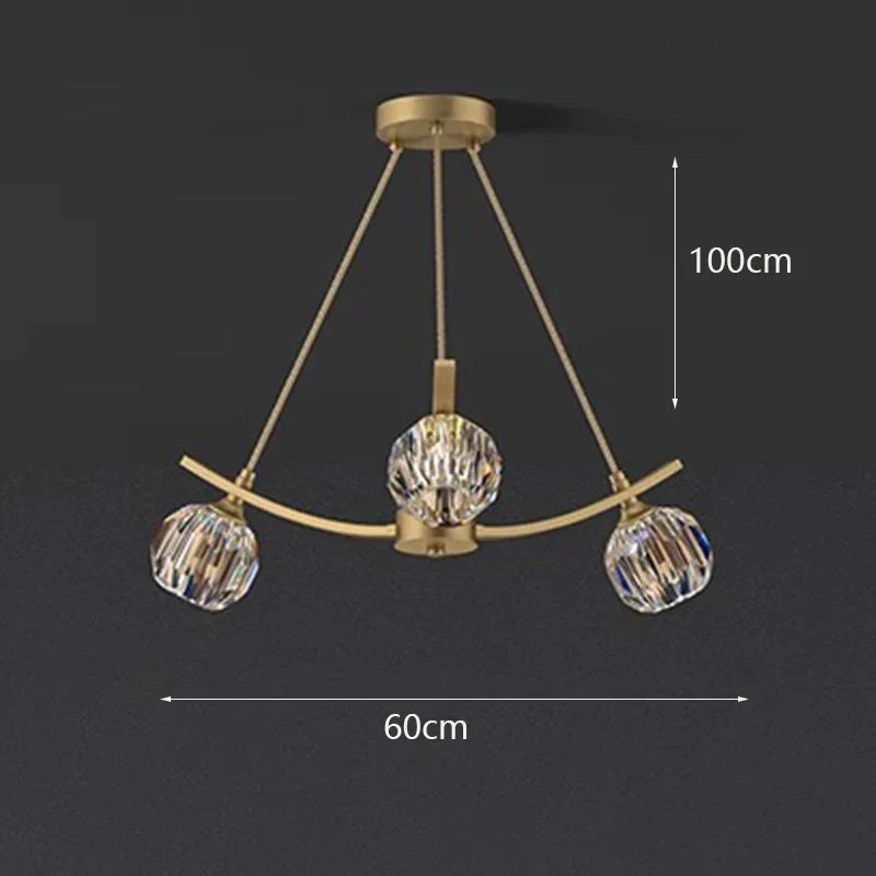 Luminaire Précieux en Métal Doré avec Globes Élégants IL592738-ILLUMEEN.COM