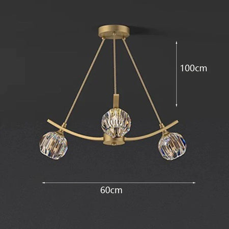 Luminaire Précieux en Métal Doré avec Globes Élégants IL592738-ILLUMEEN.COM