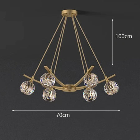 Luminaire Précieux en Métal Doré avec Globes Élégants IL592738-ILLUMEEN.COM