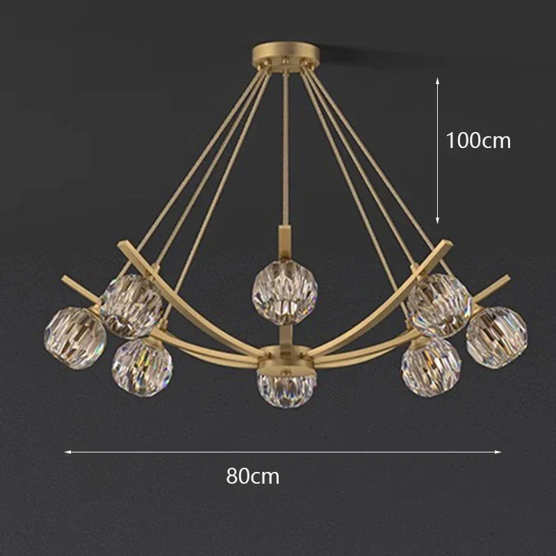 Luminaire Précieux en Métal Doré avec Globes Élégants IL592738-ILLUMEEN.COM