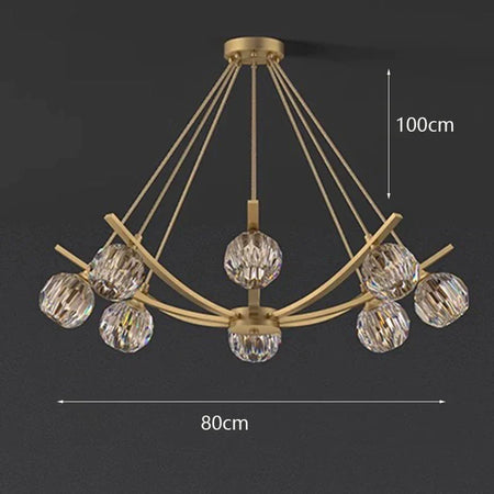 Luminaire Précieux en Métal Doré avec Globes Élégants IL592738-ILLUMEEN.COM
