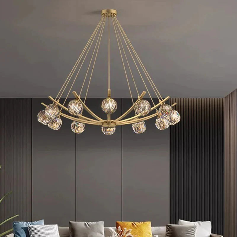Luminaire Précieux en Métal Doré avec Globes Élégants IL592738-ILLUMEEN.COM
