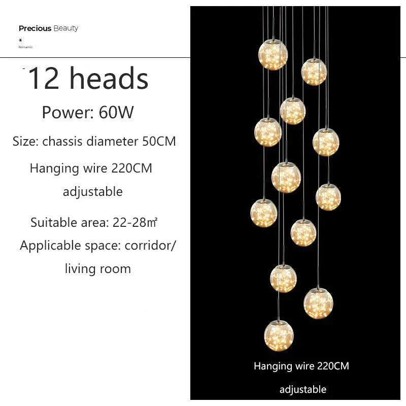 Lumineux Luminaire Élégant en Verre et Cristal IL481205-ILLUMEEN.COM