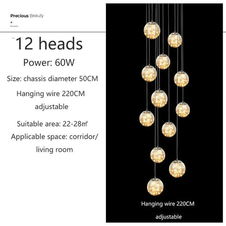 Lumineux Luminaire Élégant en Verre et Cristal IL481205-ILLUMEEN.COM