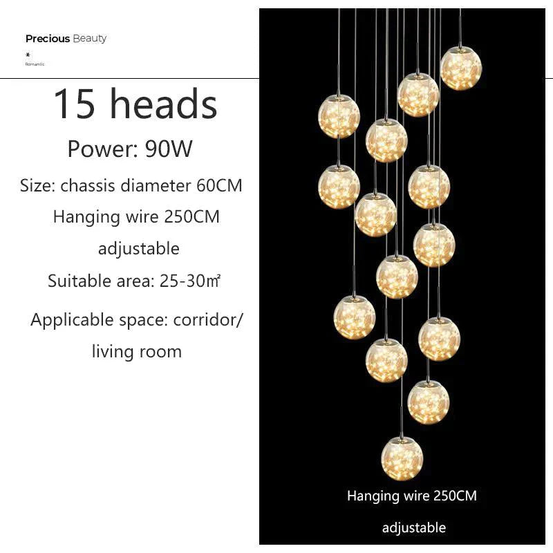 Lumineux Luminaire Élégant en Verre et Cristal IL481205-ILLUMEEN.COM