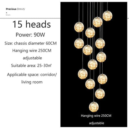 Lumineux Luminaire Élégant en Verre et Cristal IL481205-ILLUMEEN.COM