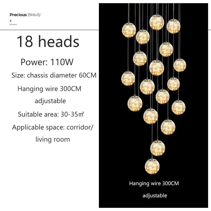 Lumineux Luminaire Élégant en Verre et Cristal IL481205-ILLUMEEN.COM