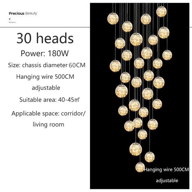Lumineux Luminaire Élégant en Verre et Cristal IL481205-ILLUMEEN.COM