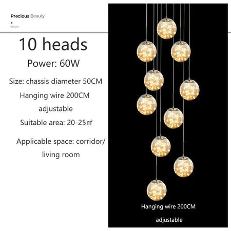 Lumineux Luminaire Élégant en Verre et Cristal IL481205-ILLUMEEN.COM