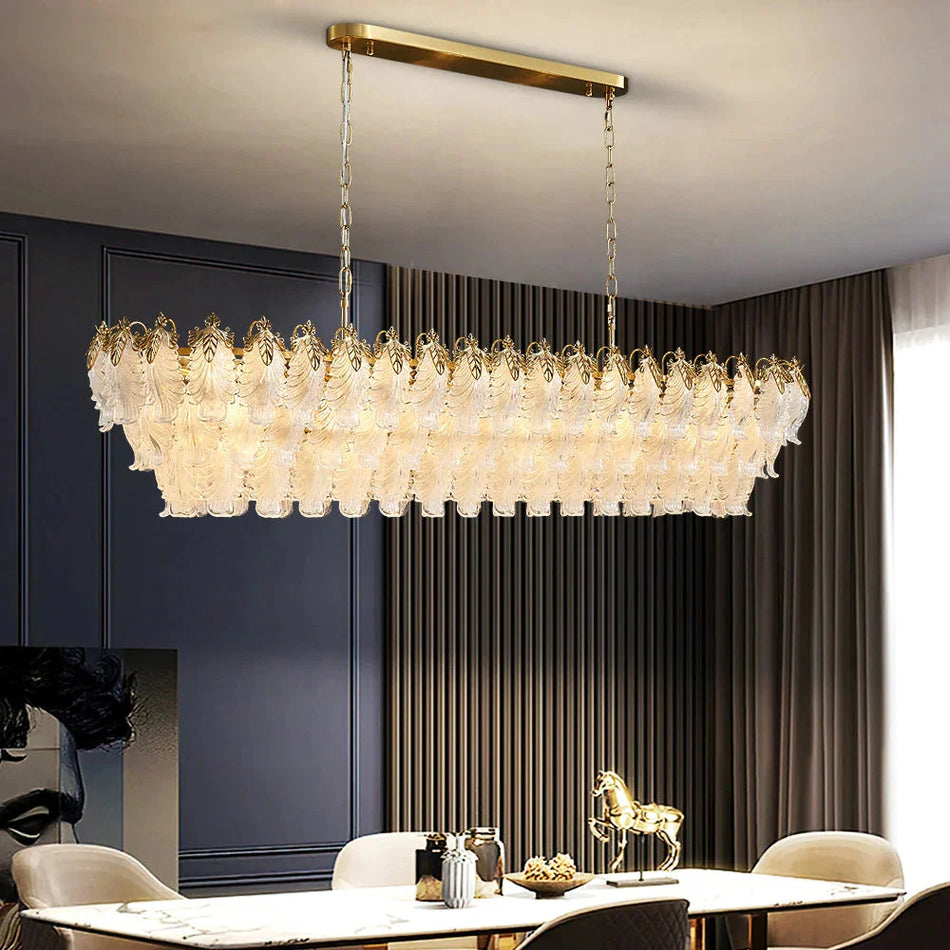 Lumineux Lustre Élégant en Verre LED pour Salle à Manger IL983216-ILLUMEEN.COM