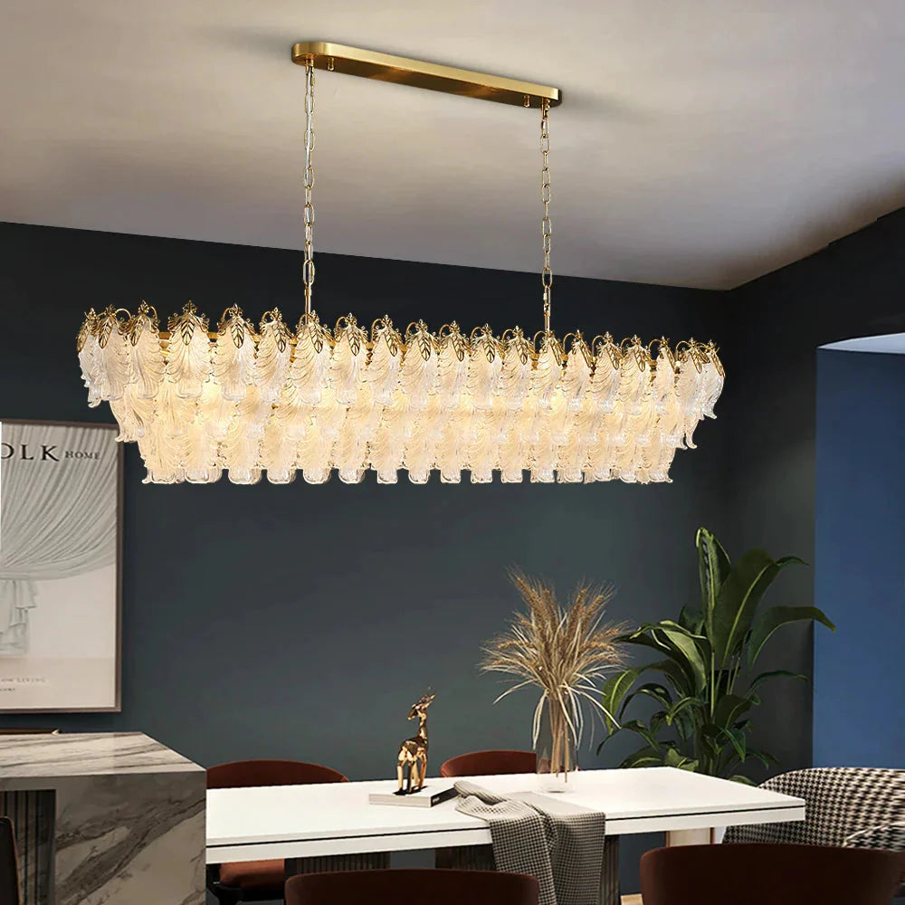 Lumineux Lustre Élégant en Verre LED pour Salle à Manger IL983216-ILLUMEEN.COM