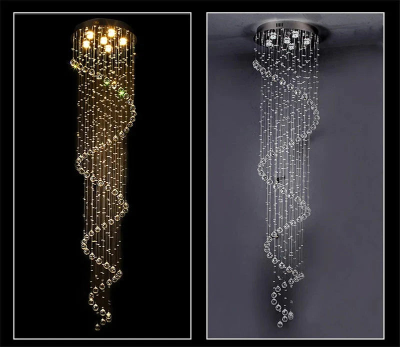 Lumineux Lustre en Cristal au Design Spirale - Luminaire IL485792-ILLUMEEN.COM