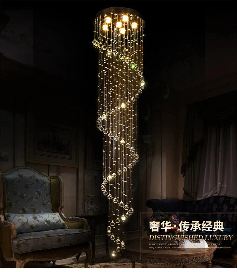 Lumineux Lustre en Cristal au Design Spirale - Luminaire IL485792-ILLUMEEN.COM