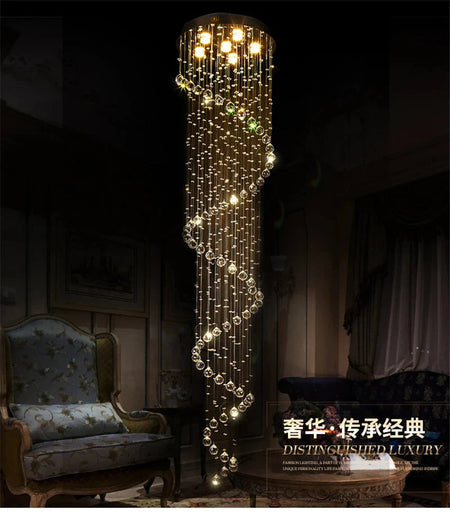 Lumineux Lustre en Cristal au Design Spirale - Luminaire IL485792-ILLUMEEN.COM