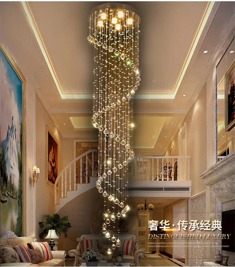 Lumineux Lustre en Cristal au Design Spirale - Luminaire IL485792-ILLUMEEN.COM