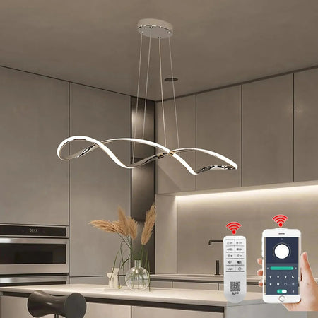 Lustre Ondulé Chic en Chrome Poli Luminaire IL583921-ILLUMEEN.COM
